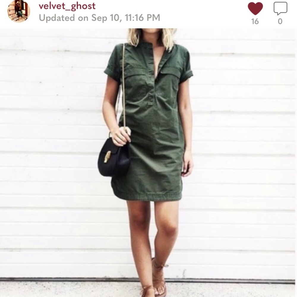 J Crew | Army Green Shirtdress Shift Military